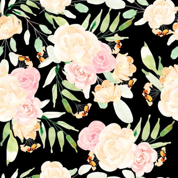 Schönes helles buntes Aquarell-Muster mit Rosen-Blumen-Illustration
