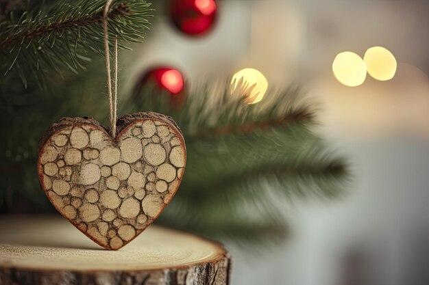 Schönes Herz, das die Liebe zur Weihnachtszeit symbolisiert. Generative KI