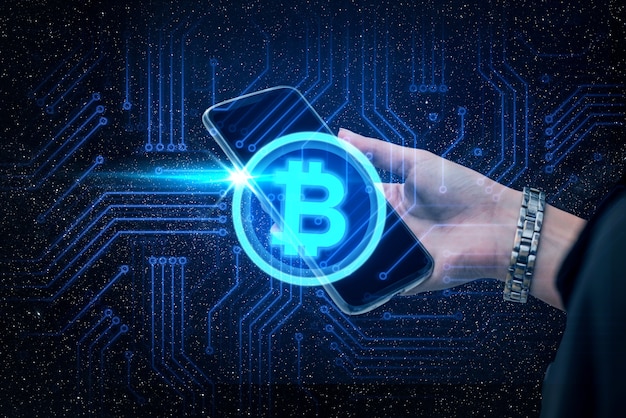 Schönes Hologramm-Design für Kryptowährungen