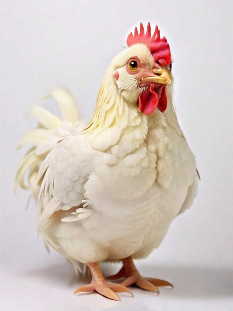 Schönes Huhn Sie weißen Hintergrund