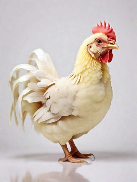 Schönes Huhn Sie weißen Hintergrund