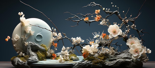 Schönes Ikebana-Arrangement