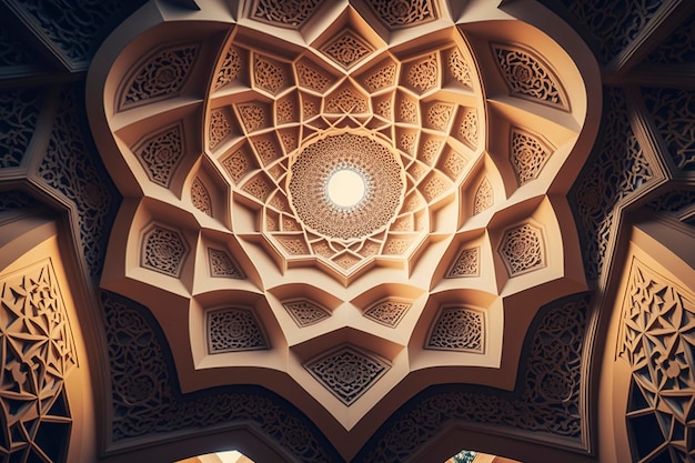 schönes Interieur in der Landschaft der Moschee, kreative ai