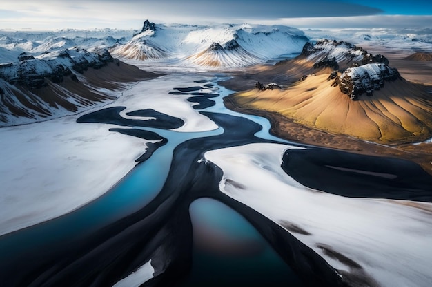 Schönes Landschaftsbild Ai generativ