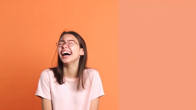 Schönes Mädchen lachend Illustration AI Generative