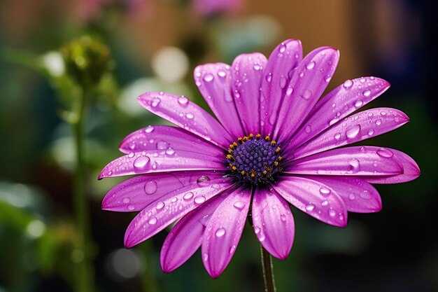 Schönes Makrobild einer lila Kapmarmelade in einem Garten