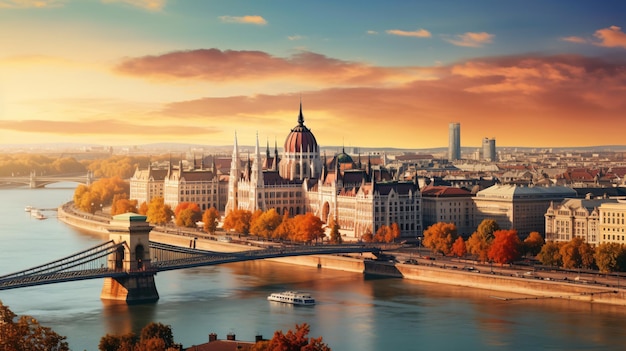 Schönes Panorama über die Stadt Budapest