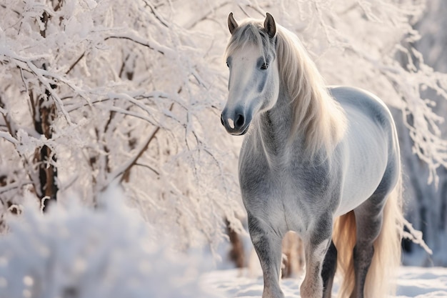 schönes Pferd im Winter