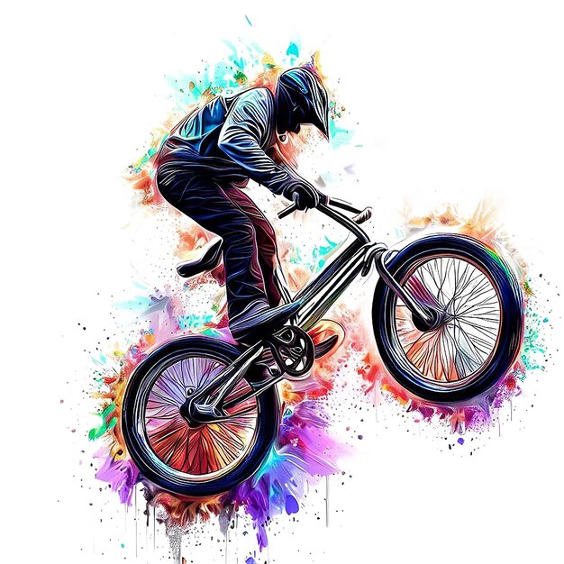 Schönes Porträt eines BMX-Typen, Ai-Vektorgrafik, digitale Illustration