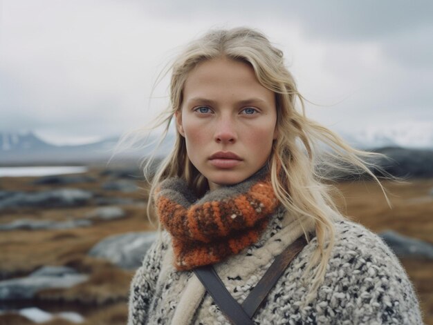 Foto schönes porträt für eine junge moderne frau