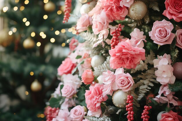 Schönes rosa Weihnachten, das die Freuden der Jahreszeit umarmt