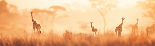 Foto schönes safari-landschaftsbanner