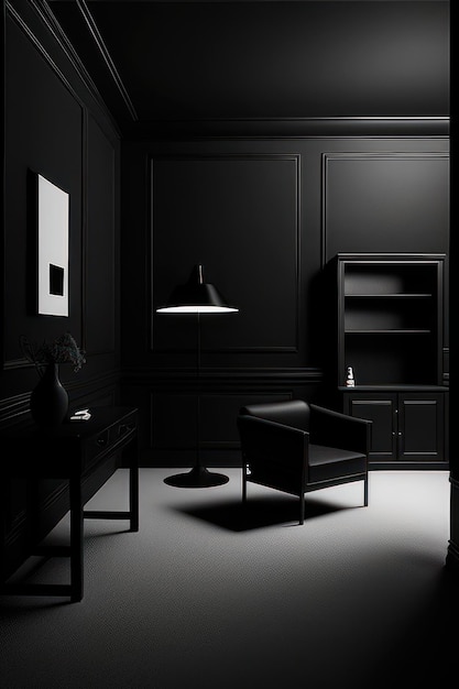 schönes wohnzimmer in schwarz und weiß mit luxuriösen möbeln