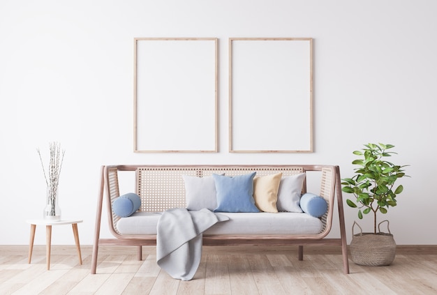 Schönes Wohnzimmer mit minimalistischem Design