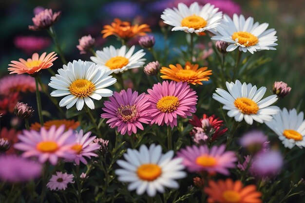 Schönheit der Natur in Farben Wiese Daisy Blüten