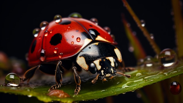 Schönheit eines Marienkäfers durch Makrofotografie