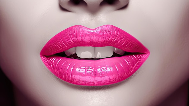 Schönheit heiße rosa Lippen