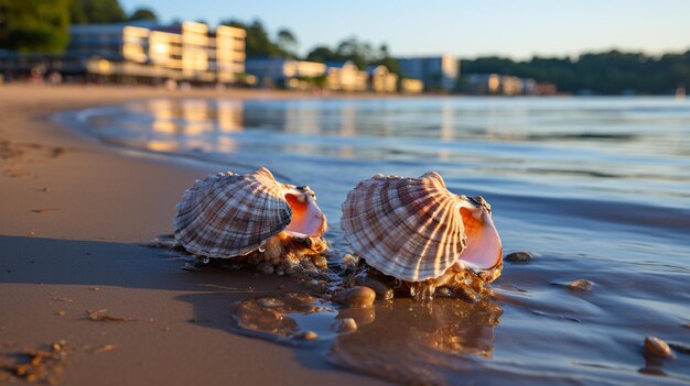 Schönheit in der Natur Muscheln am Ufer.