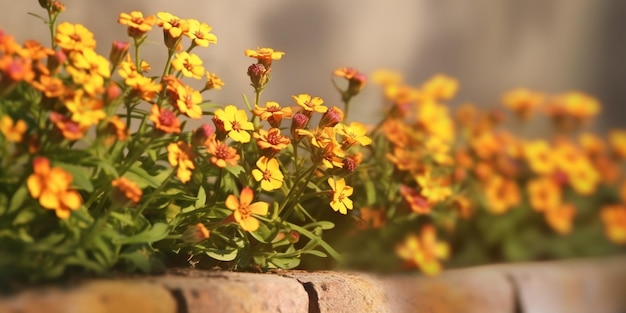 Schönheit Wandblumen Gartendekoration Kopieren des Raumes verschwommenen Hintergrund Generative KI