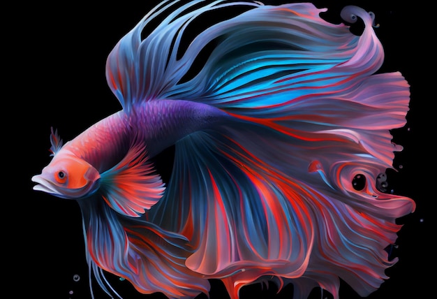 Schönheitsfantasie kämpfende Fischkunst Generieren Sie KI