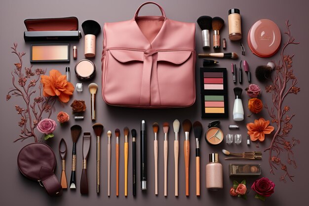 Schönheitswettbewerber-Kit mit Wettkampfkleidung, Make-up und Zubehör Generative KI