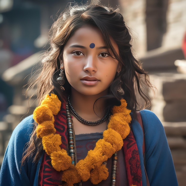 schönste indische junge Dame, gefangen in Nepal