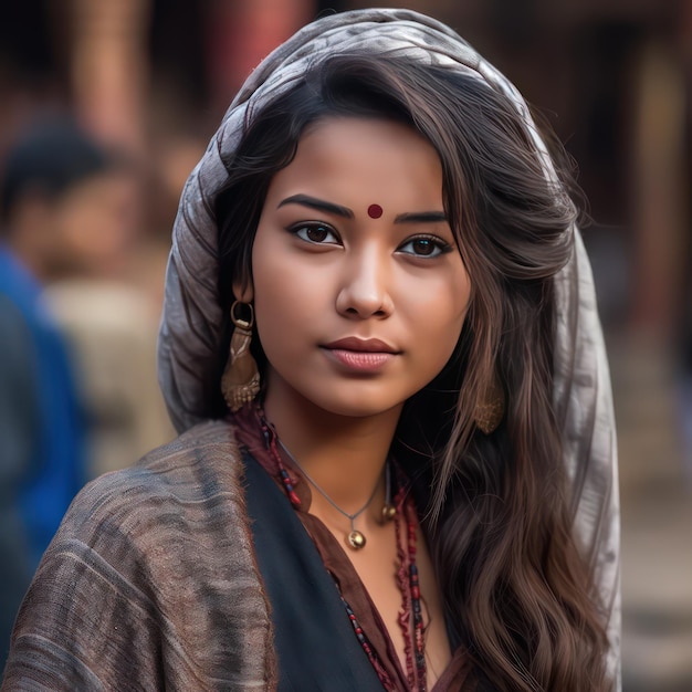 schönste indische junge Dame, gefangen in Nepal