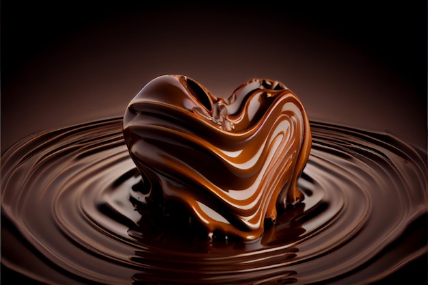 Schokolade in Form von Herz Valentinstag ai generierte Kunst
