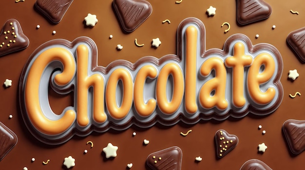 Schokoladen-Candy-Text-Design