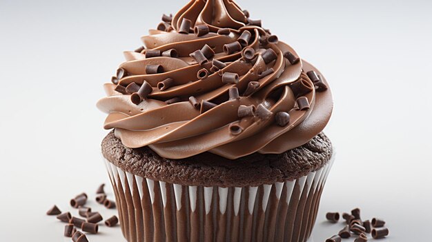 Schokoladen-Cupcake HD 8K-Hintergrundbild Stockfoto