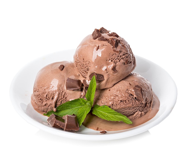 Schokoladen-Eis, isoliert