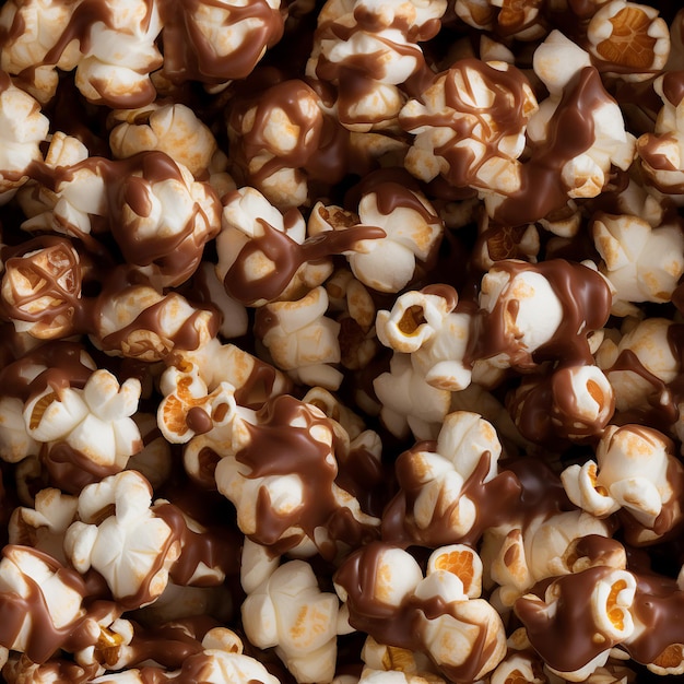 Foto schokoladen-popcorn-close-up-fotografie, nahtloses bild