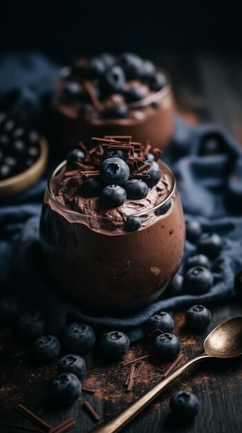 Schokoladen-Smoothie mit Blaubeeren