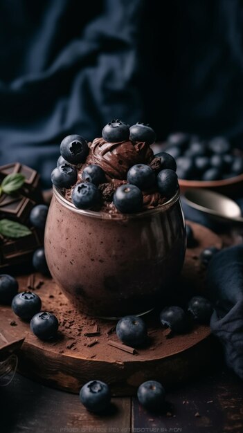 Schokoladen-Smoothie mit Blaubeeren