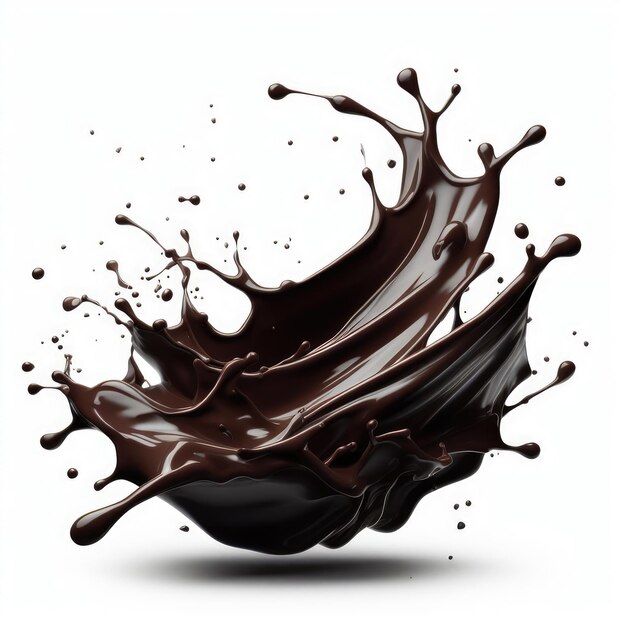 Schokoladen-Splash isoliert auf Weiß