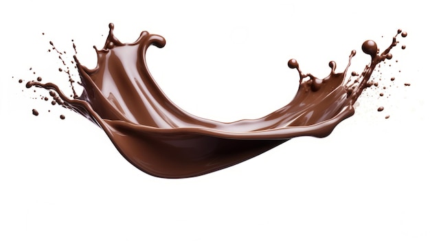 Schokoladen-Splash isoliert auf weißem Hintergrund Schokolade in flüssiger Form
