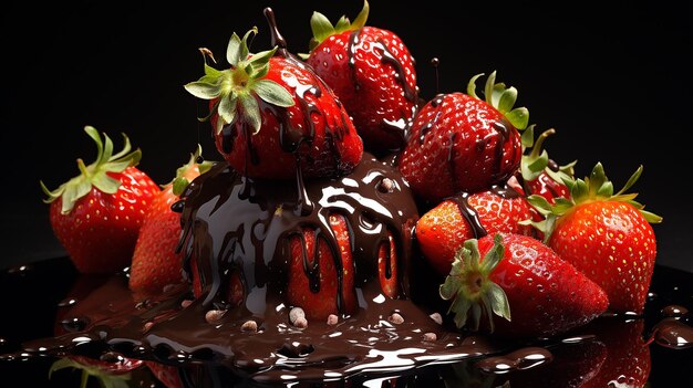 Schokoladenbeschichtete Erdbeerenversuchung
