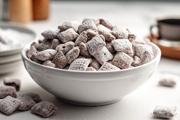 Schokoladenbeschichtete Muddy Buddies mit Eiszucker