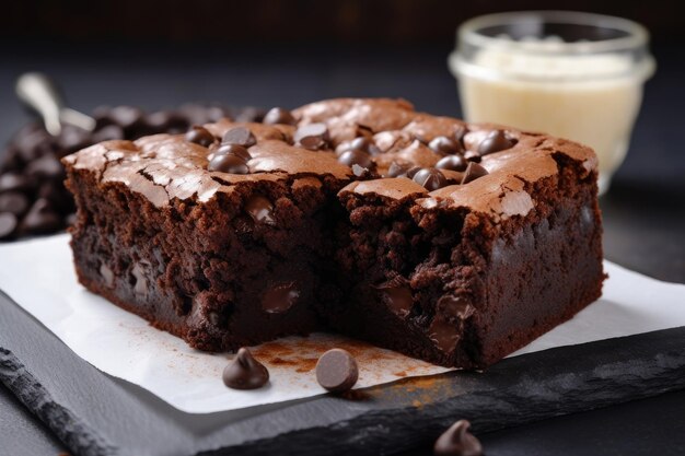 Schokoladenbrownie-Dessert auf dem Tisch