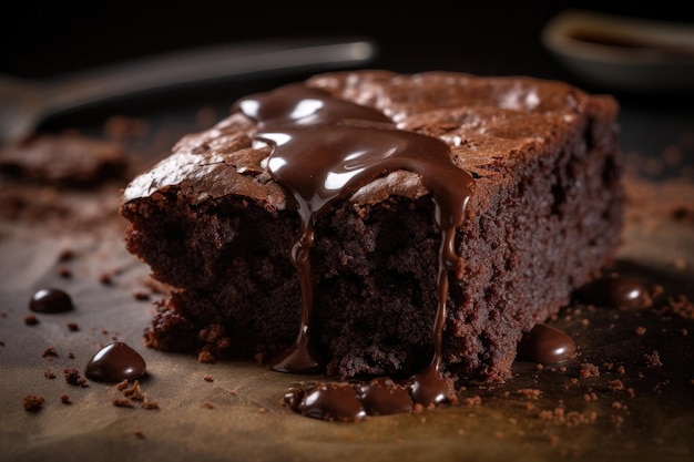 Schokoladenbrownie-Dessert auf dem Tisch