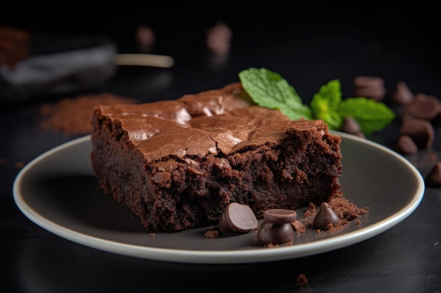 Schokoladenbrownie-Dessert auf dem Tisch