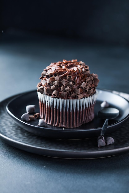 Schokoladencake mit Schokoladencreme, amerikanisches Dessert