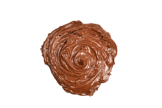 Schokoladencreme lokalisiert auf weißem Hintergrund