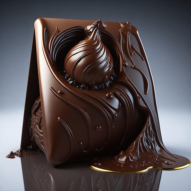 Schokoladendesign und realistischer Schokoladenhintergrund