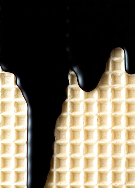 Schokoladenglasur auf Waffel Food Texture Background