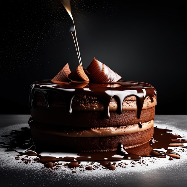 Schokoladenkuchen, erstellt mit generativer KI