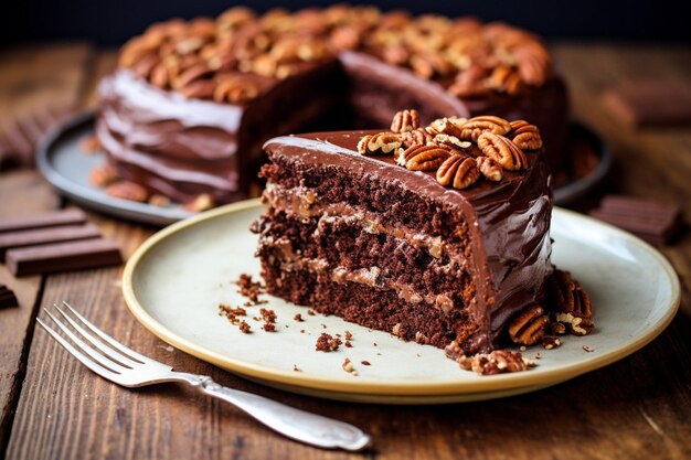 Schokoladenkuchen mit Zuckerpulver