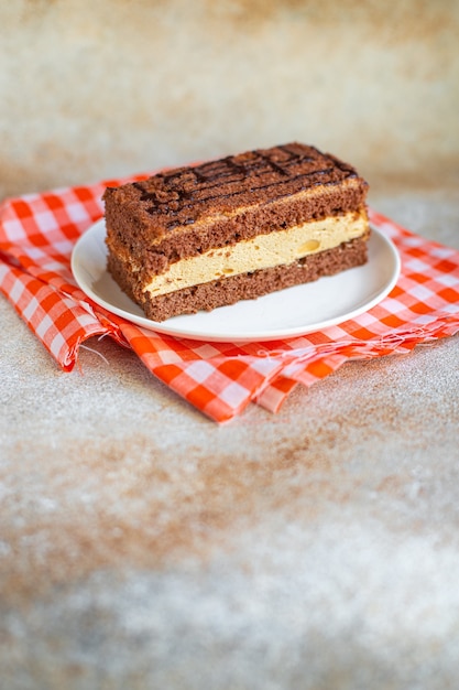 Schokoladenkuchen Stück Portion Dessert Vanille Zimt Kakao