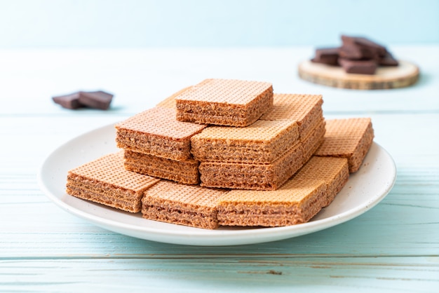 Schokoladenwaffeln mit Schokoladencreme