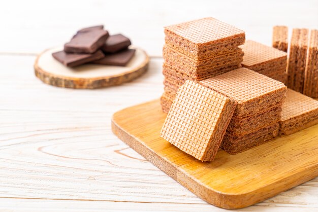 Schokoladenwaffeln mit Schokoladencreme